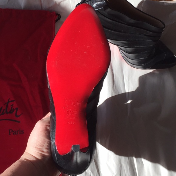 NEW Christian Louboutin Black Leather Booties - Picture 6 of 6